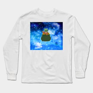 Pot of Gold Sloth - Night Sky Long Sleeve T-Shirt